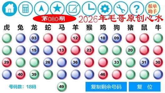 080期毛哥心水[图]